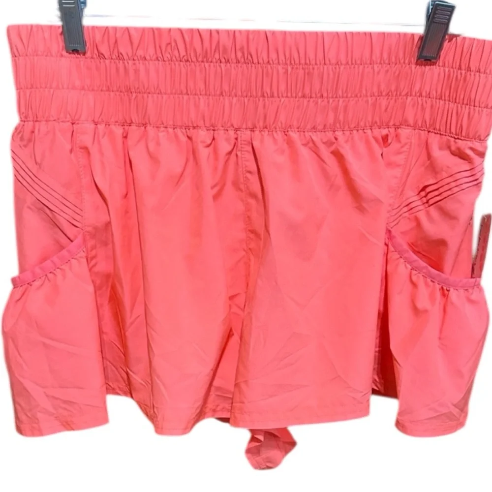 Free People Movement Get Your Flirt On Neon Coral Tennis or Pickleball Shorts